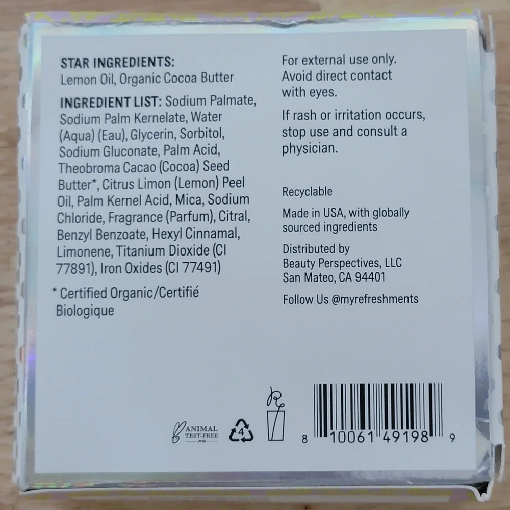 4/25 bundle item. REFRESHMENTS Body Bar in Citrus Spritz